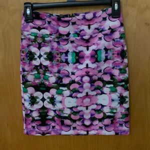 Floral Print Pencil Skirt